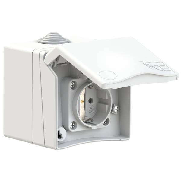 PCE 8630v  Aufputz-Steckdose  ballwurfsicher IP44 Weiß