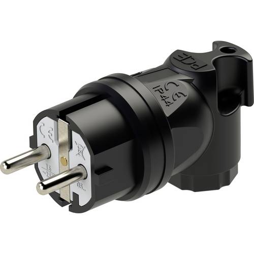 Thumbnail - PCE 05811-s Schutzkontakt-Winkelstecker Gummi 230 V Schwarz IP44