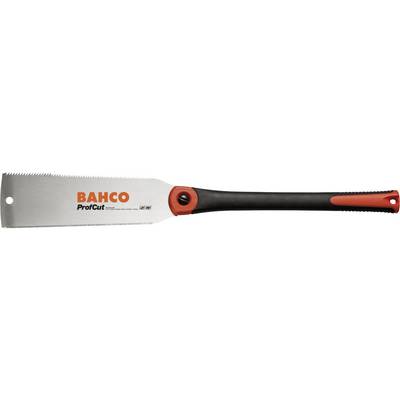 Handsäge mit einem schwarzen und roten Griff und silberner Klinge, auf der 'BAHCO ProCut' steht, geeignet für feine Schnitte.