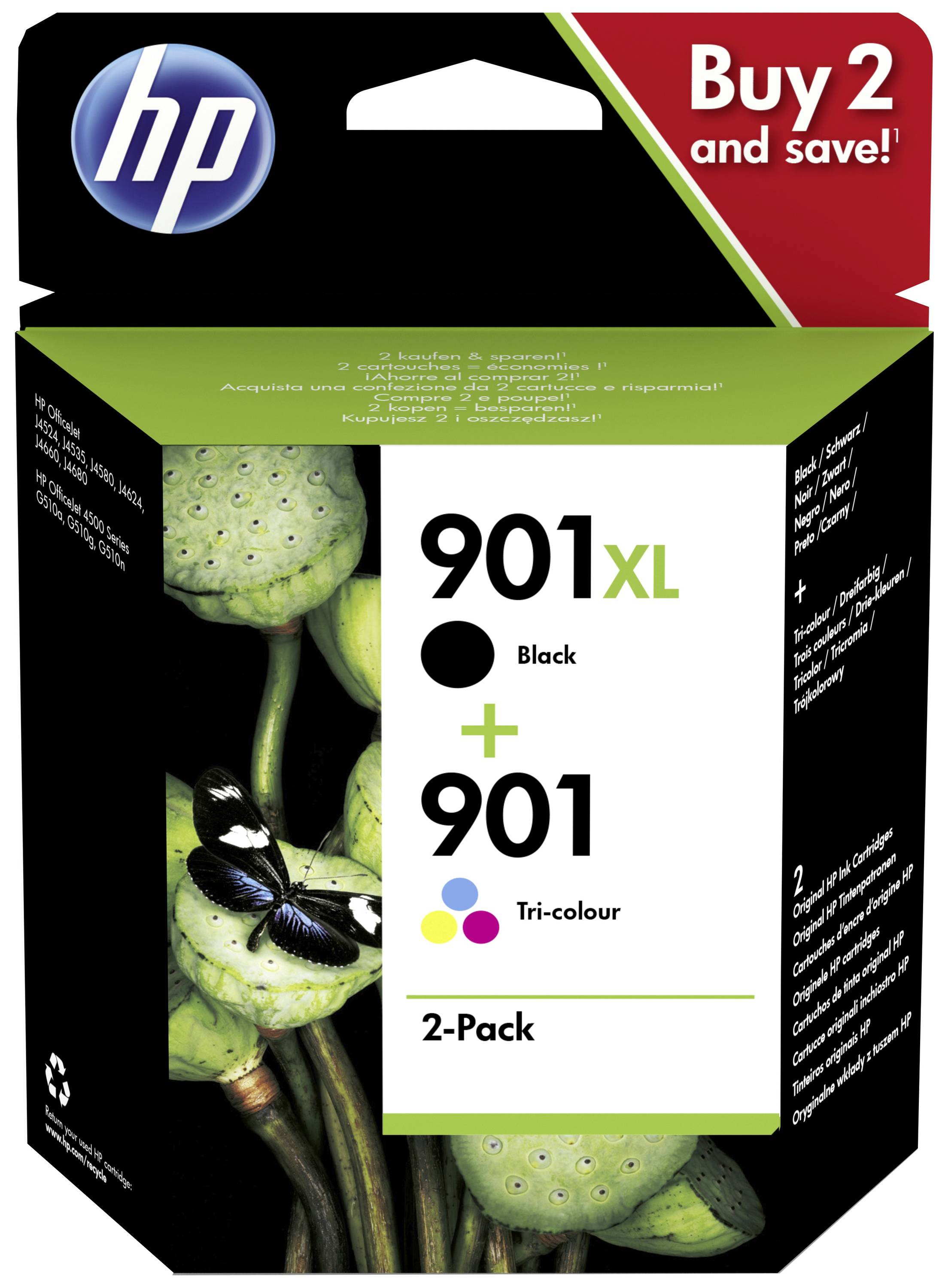 HP Tinte 901XL + 901 Original Kombi-Pack Schwarz, Cyan, Magenta, Gelb  SD519AE Druckerpatronen Kombi-Pack kaufen