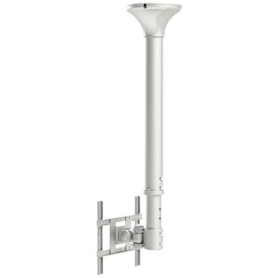 Langer, weißer Metallzylinder mit Wandhalterung, vermutlich ein Teil eines technischen Geräts oder einer Installation.