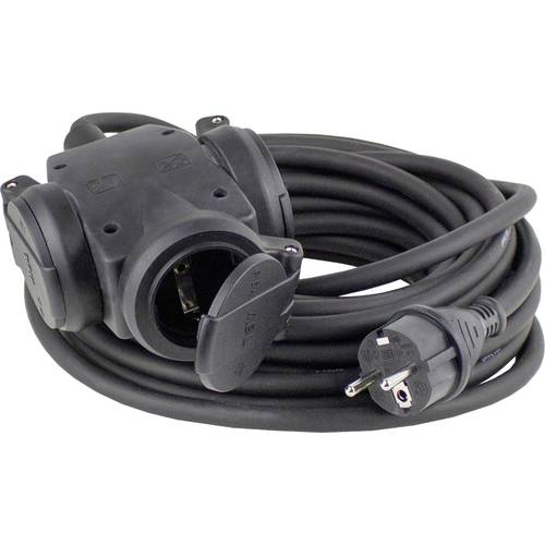 AS Schwabe 60446 Strom Verlängerungskabel 16 A Schwarz 10.00 m H07RN-F 3G 2,5 mm²