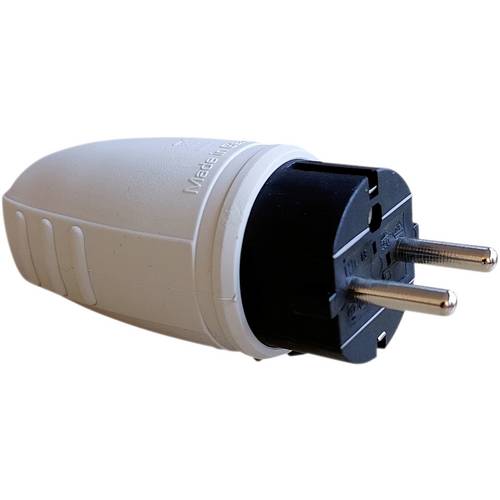 N & L 26747 Schutzkontaktstecker Gummi 230 V Hellgrau IP44