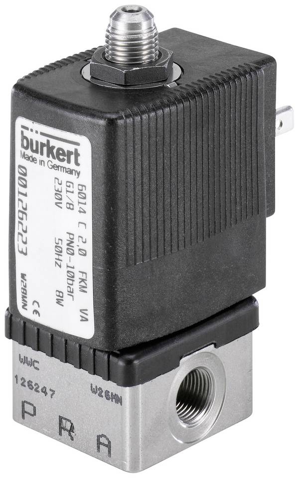 Bürkert Direktgesteuertes Ventil 126227 6014 230 V/AC Gehäusematerial Edelstahl Dichtungsmaterial FKM 1 St.