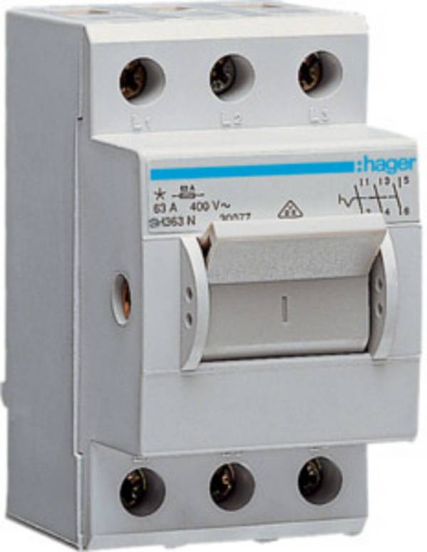 Hauptschalter Grau 3polig 63 A 230 V/AC, 400 V/AC Hager SH363N