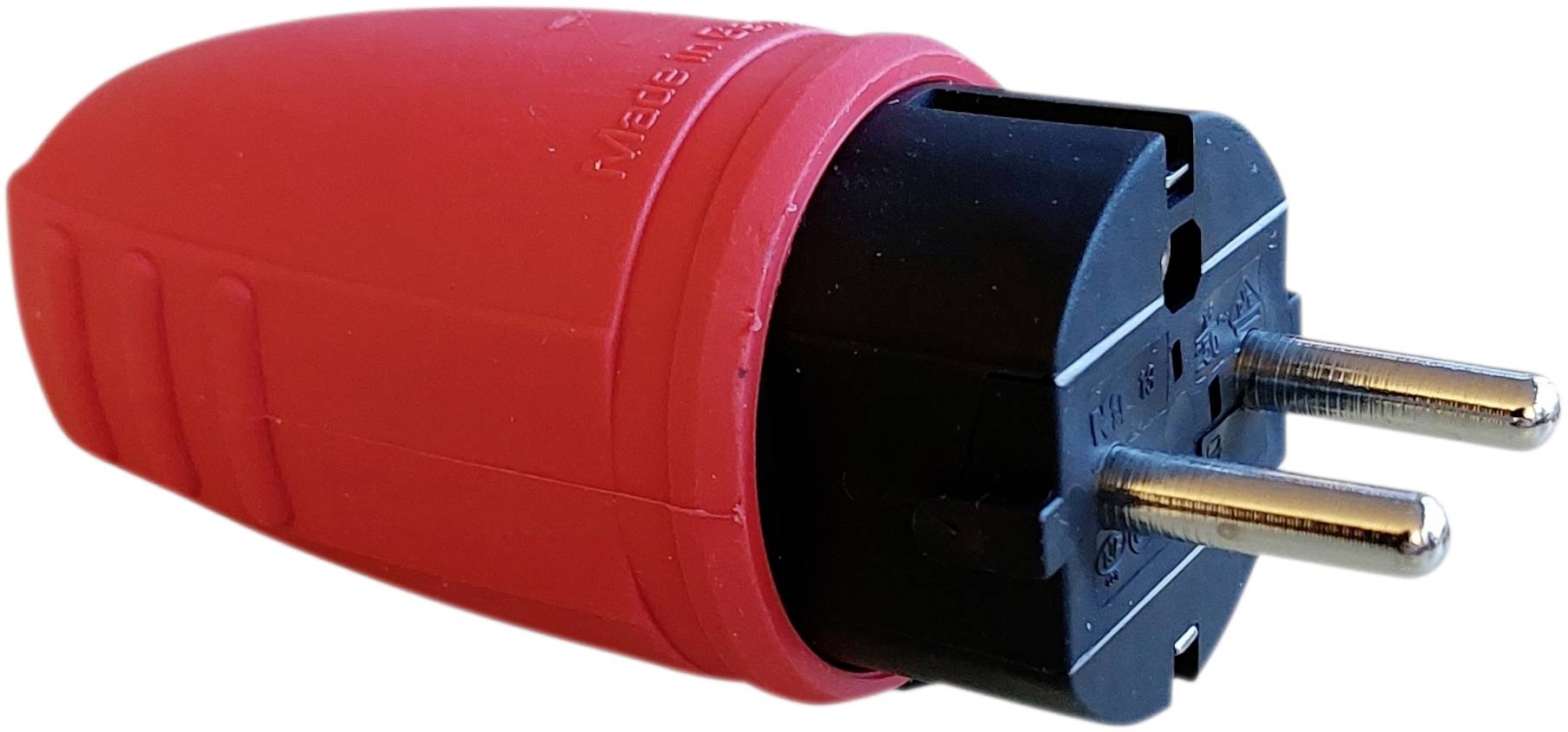 N & L 17187 Schutzkontaktstecker Gummi 230 V Rot IP44