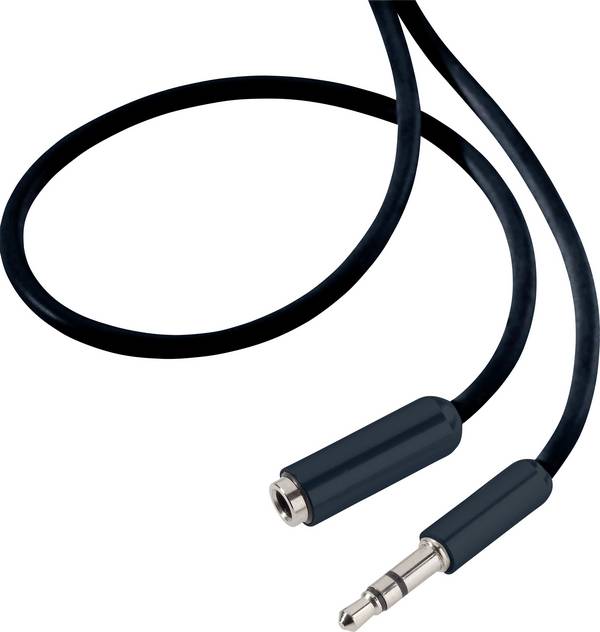 SpeaKa Professional SP-7870692 Klinke Audio Verlängerungskabel [1x Klinkenstecker 3.5 mm - 1x Klinkenbuchse 3.5 mm] 1.50 m Schwarz SuperSoft-Ummantelung