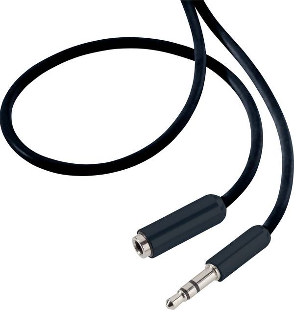 SpeaKa Professional SP-7870468 Klinke Audio Verlängerungskabel [1x Klinkenstecker 3.5 mm - 1x Klinkenbuchse 3.5 mm] 3.00 m Schwarz SuperSoft-Ummantelung