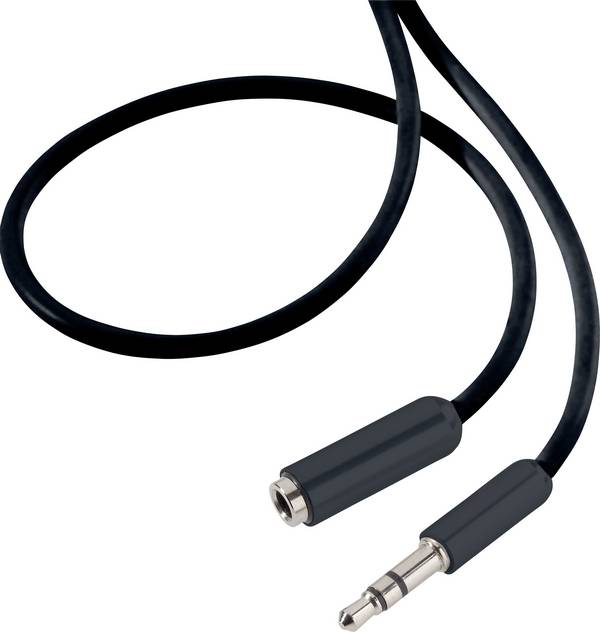 SpeaKa Professional SP-7870476 Klinke Audio Verlängerungskabel [1x Klinkenstecker 3.5 mm - 1x Klinkenbuchse 3.5 mm] 0.50 m Schwarz SuperSoft-Ummantelung
