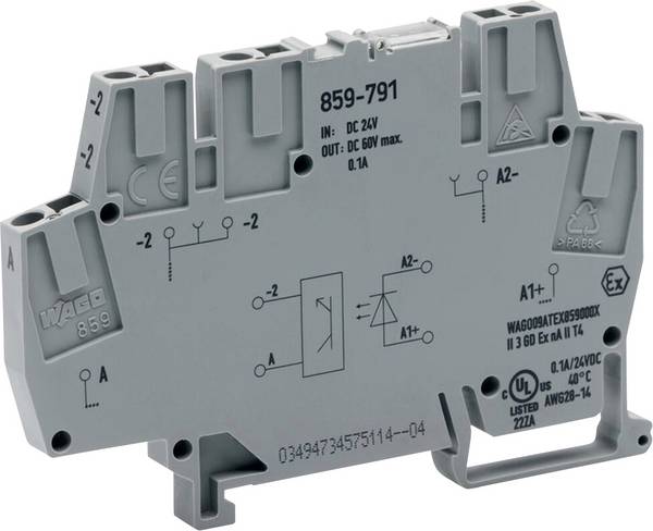WAGO Optokopplerrelais 859-791 0.1 A Schaltspannung (max.): 60 V/DC 1 St.