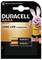 Duracell AAAA Batteriepack mit zwei Batterien, mit dem Duracell-Hasen und den Worten „Langlebigkeit garantiert".