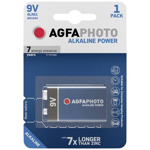 AgfaPhoto 6LR61 9 V Block-Batterie Alkali-Mangan 9 V 1 St.