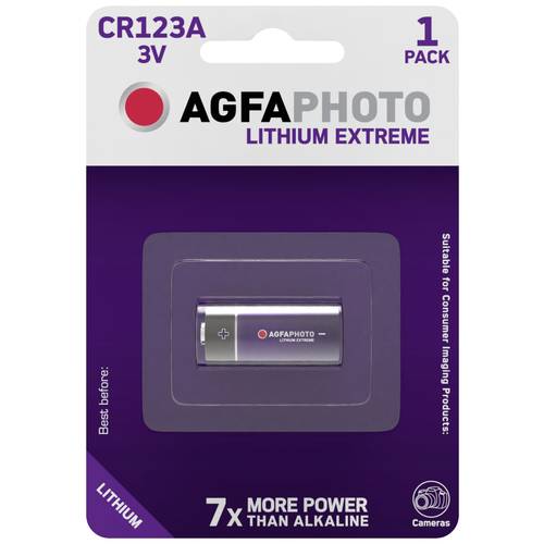 AgfaPhoto CR123 Fotobatterie CR-123A Lithium 1300 mAh 3 V 1 St.
