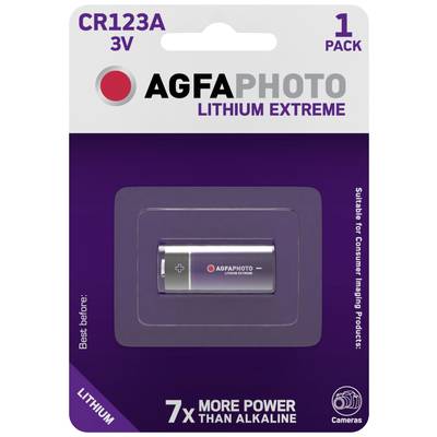 AgfaPhoto CR123 Fotobatterie CR-123A Lithium 1300 mAh 3 V 1 St.