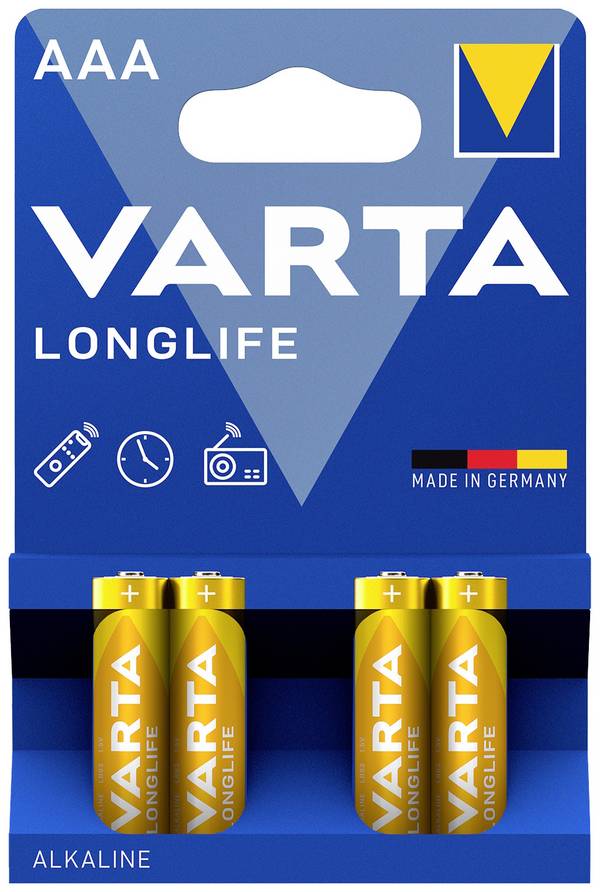 Varta LONGLIFE AAA Bli 4 Micro (AAA)-Batterie Alkali-Mangan 1200 mAh 1.5 V 4 St.