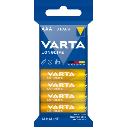 Varta LONGLIFE AAA Folie 8 Micro (AAA)-Batterie Alkali-Mangan 1200 mAh 1.5 V 8 St.