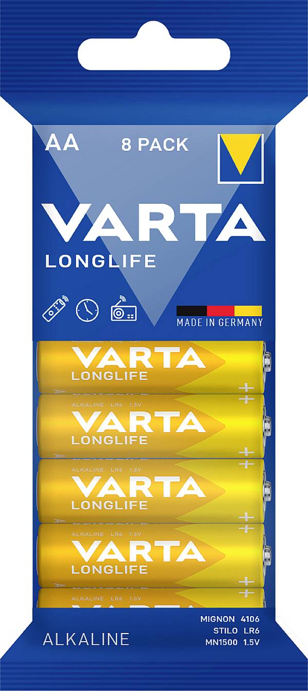 Varta LONGLIFE AA Folie 8 Mignon (AA)-Batterie Alkali-Mangan 2800 mAh 1.5 V 8 St.