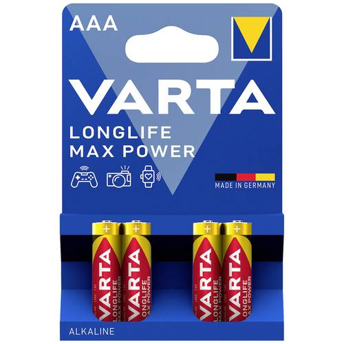Thumbnail - Varta LONGLIFE Max Power AAA Bli 4 Micro (AAA)-Batterie Alkali-Mangan 1270 mAh 1.5 V 4 St.