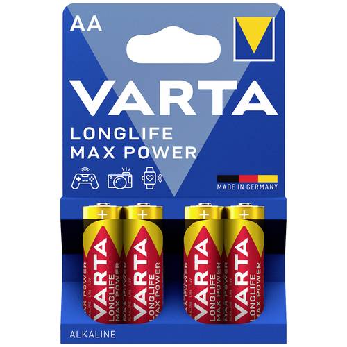 Thumbnail - Varta LONGLIFE Max Power AA Bli 4 Mignon (AA)-Batterie Alkali-Mangan 2900 mAh 1.5 V 4 St.