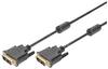 Digitus DVI Anschlusskabel DVI-D 18+1pol. Stecker, DVI-D 18+1pol. Stecker 3.00 m Schwarz AK-320100-030-S schraubbar, mit Ferritkern DVI-Kabel