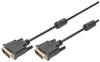 Digitus DVI Anschlusskabel DVI-D 24+1pol. Stecker, DVI-D 24+1pol. Stecker 10.00 m Schwarz AK-320101-100-S schraubbar, mit Ferritkern DVI-Kabel