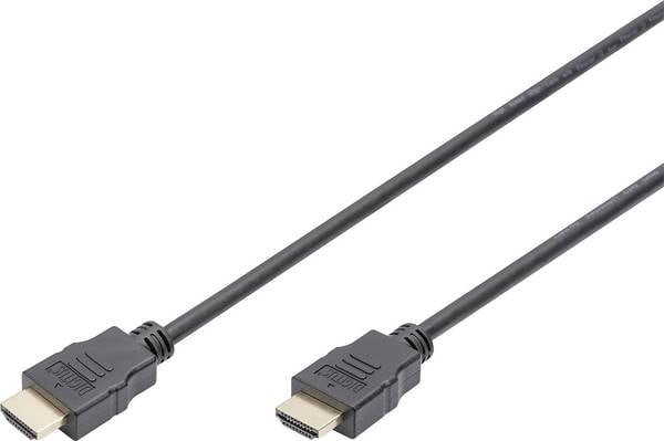 Digitus HDMI Anschlusskabel HDMI-A Stecker, HDMI-A Stecker 2.00 m Schwarz AK-330114-020-S 4K UHD, vergoldete Steckkontakte HDMI-Kabel