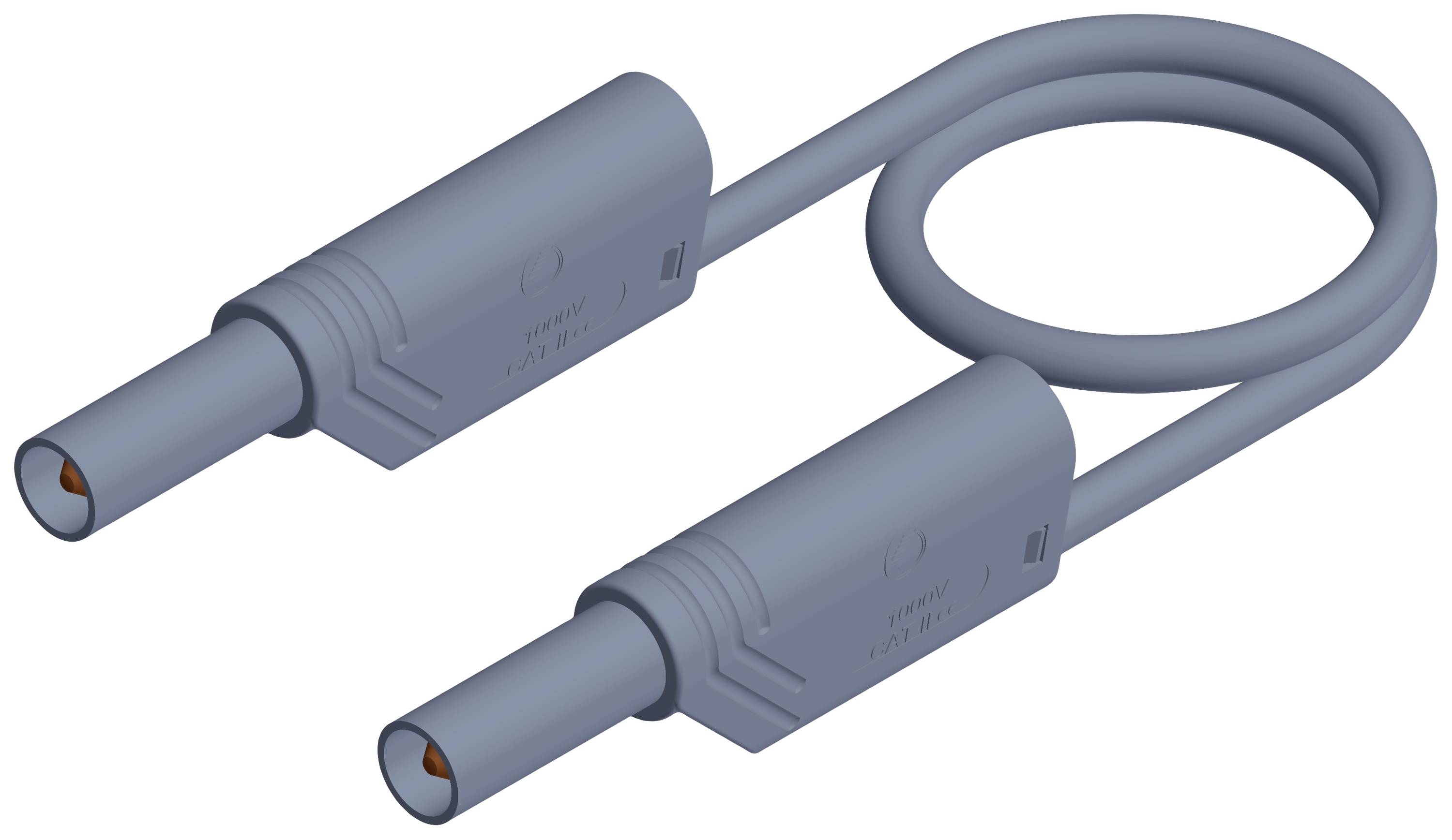 SKS Sicherheits-Messleitung [ Lamellenstecker 4 mm - Lamellenstecker 4 mm] 0.50 m Grau SKS Hirschman