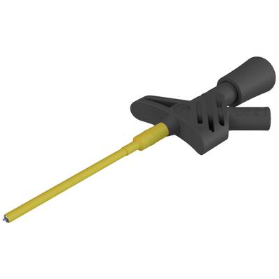 Ein gelbes, zylindrisches Werkzeug mit einem ergonomischen Griff und einer schlanken Spitze, wahrscheinlich ein spezielles Handwerkzeug.