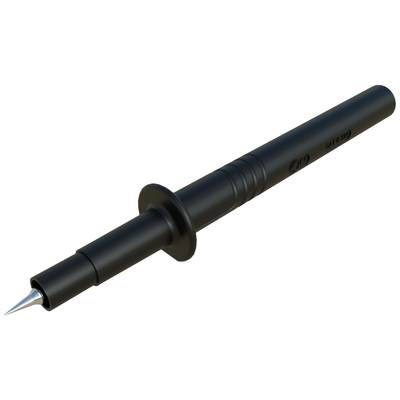 Schwarzer, schlanker Kugelschreiber mit spitzer Spitze, geeignet für präzises Schreiben oder Zeichnen.