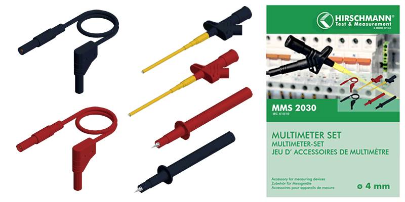 SKS Sicherheits-Messleitungs-Set [ Lamellenstecker 4 mm - Lamellenstecker 4 mm] 1 m Schwarz, Rot SKS