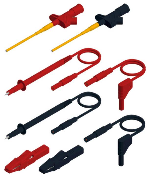 Hirschmann Test & Measurement MMS 2040 Sicherheits-Messleitungs-Set Lamellenstecker 4 mm Lamellenstecker 4 mm, Prüfspitze 1.00 m Schwarz, Rot 1 St.