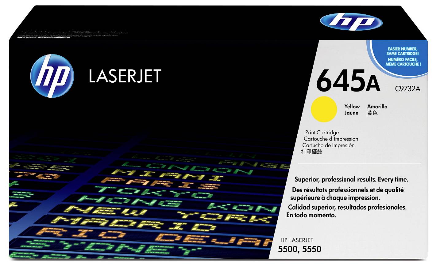HP LaserJet 645A Gelb-Druckpatrone für HP LaserJet 5500/5550 Drucker, Modell C9732A.