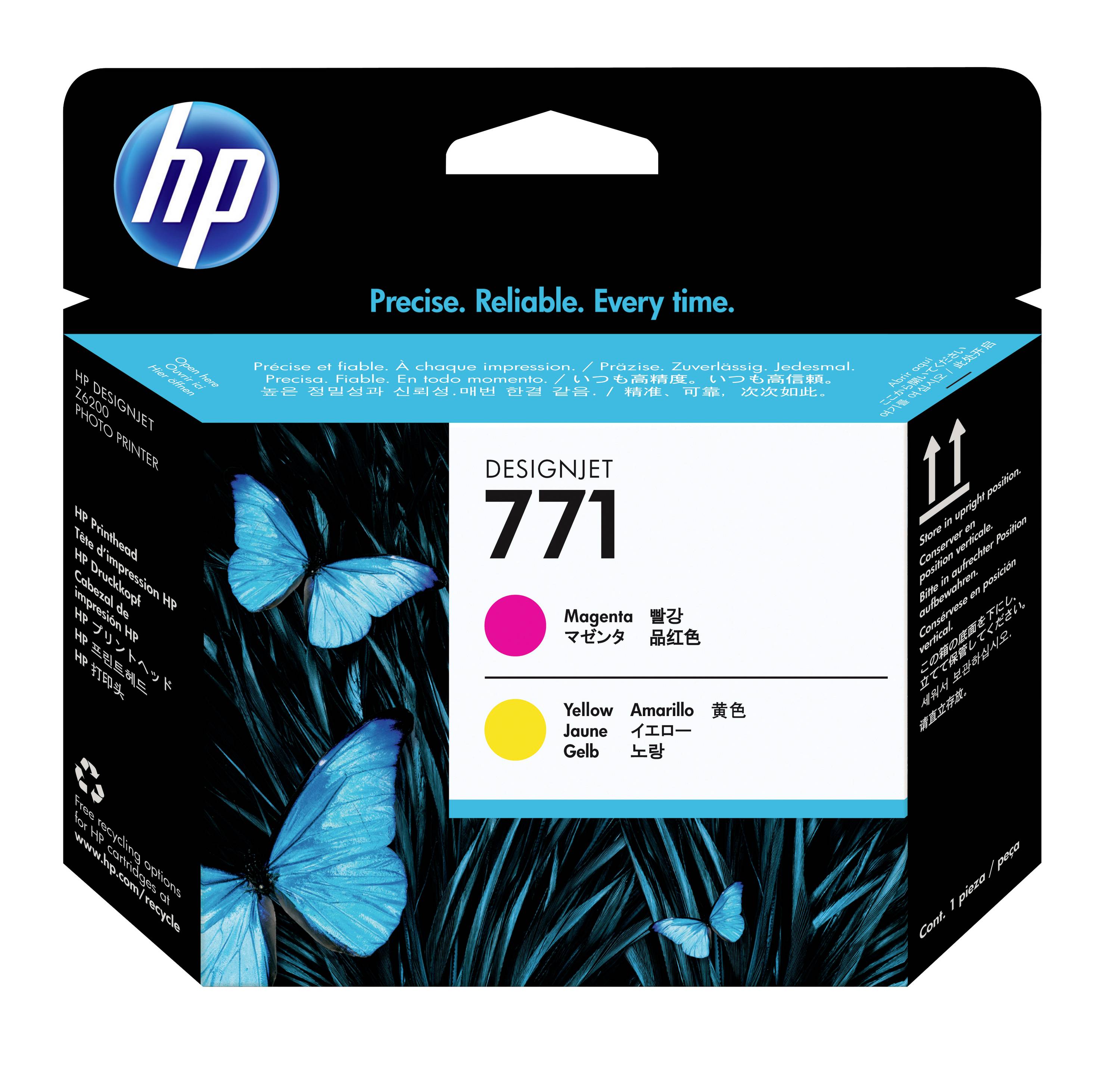 HP Tintenpatrone + Druckkopf 771 Original Magenta, Gelb CE018A