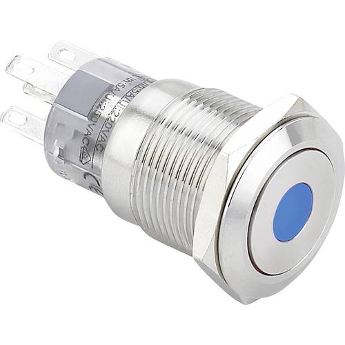 TRU COMPONENTS 701303 LAS1-AGQ11ZD, BL Vandalismusgeschützter Druckschalter 250 V/AC 5 A 1 x Ein/Ein rastend Blau IP67 1...