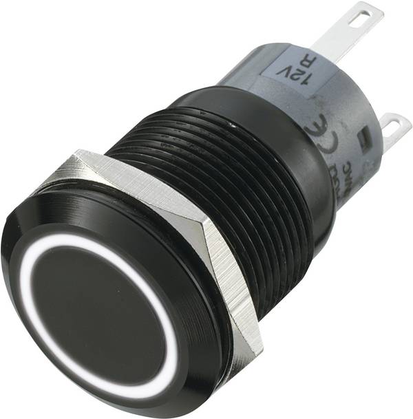 TRU COMPONENTS 702197 LAS1-AGQ-11E/W Vandalismusgeschützter Drucktaster 250 V/AC 5 A 1 x Aus/(Ein) tastend Weiß (Ø x L) 22 mm x 37 mm IP67 1 St.