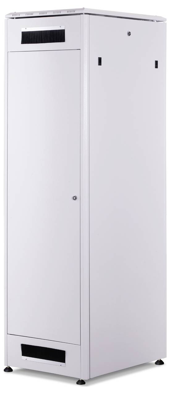 Hohes, rechteckiges graues Gerät mit Lüftungsschlitzen oben und unten, vermutlich ein Server- oder Elektronikschrank.