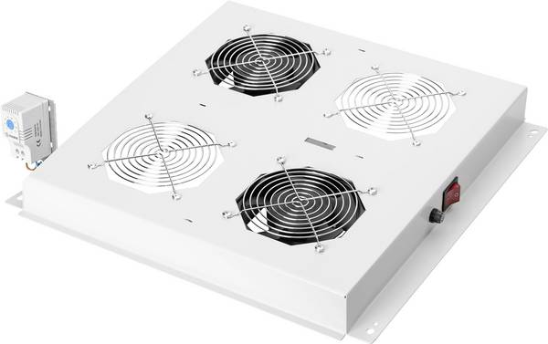 Digitus DN-19 FAN-2-N 19 Zoll 2 x Netzwerkschrank-Lüfter    mit Schalter  Lichtgrau (RAL 7035)