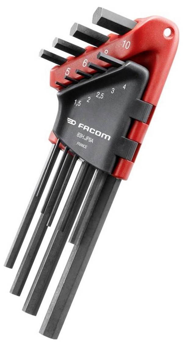 Facom 82H.JP9A Innen-Sechskant Winkelschraubendreher-Set 1.5 mm, 2 mm, 2.5 mm, 3 mm, 4 mm, 5 mm, 6 mm, 8 mm, 10 mm 9teilig