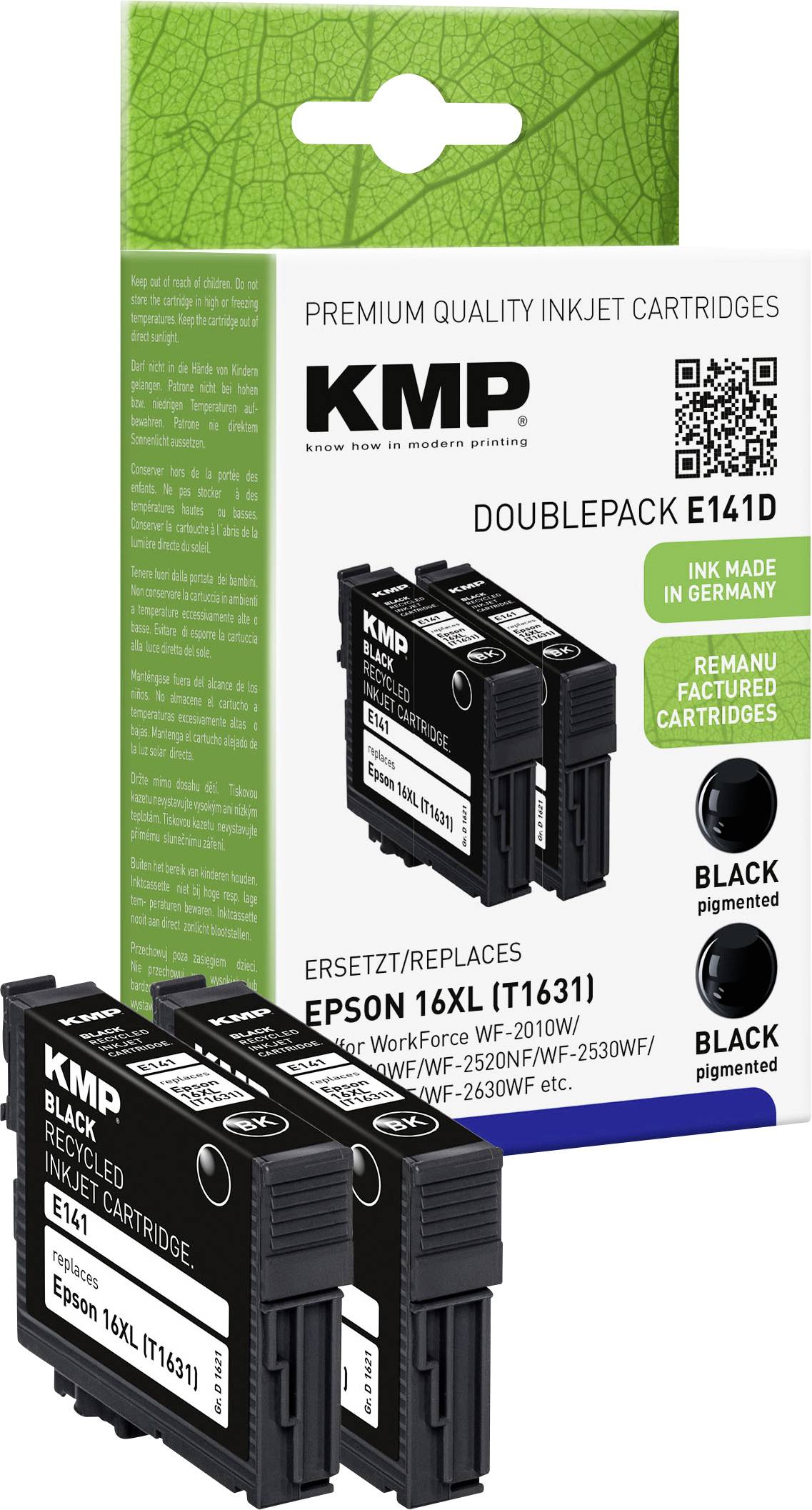 KMP E141D 2er Pack Schwarz Tintenpatrone