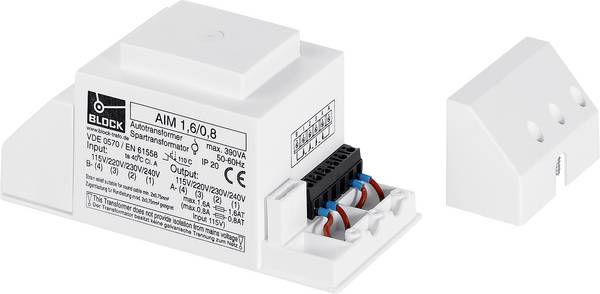 BLOCK AIM 1,6/0,8 Spartransformator 1 x 115 V/AC, 220 V/AC, 230 V/AC, 240 V/AC 1 x 115 V/AC, 220 V/AC, 230 V/AC, 240 V/AC 384 VA 1.6 A