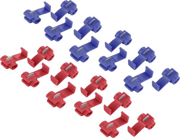 Kabel-Schnellklemmverbinder-Set Blau, Rot 20 St.