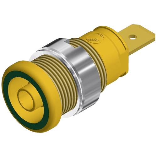 SKS Hirschmann SEB 2620 F6,3 Sicherheits-Laborbuchse Buchse, Einbau vertikal Stift-Ø: 4 mm Grün, Gelb 1 St.