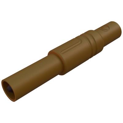 Ein brauner Adapter in zylindrischer Form, vermutlich aus Kunststoff, mit einem erhöhten Griffteil in der Mitte für besseren Halt.