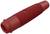Roter, gerippter, zylindrischer Gummischlauchadapter, wahrscheinlich Teil eines größeren mechanischen oder hydraulischen Systems.