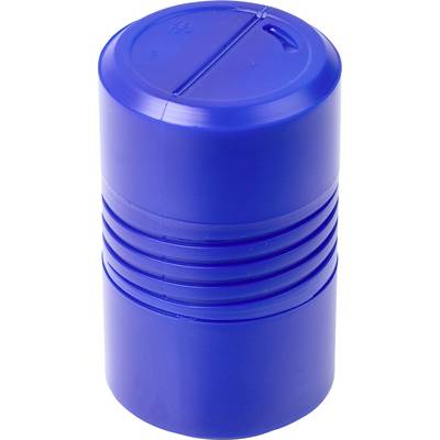 Blauer, zylindrischer Stiftanspitzer mit geriffelter Mitte zur besseren Handhabung. Ideal für Bleistifte.