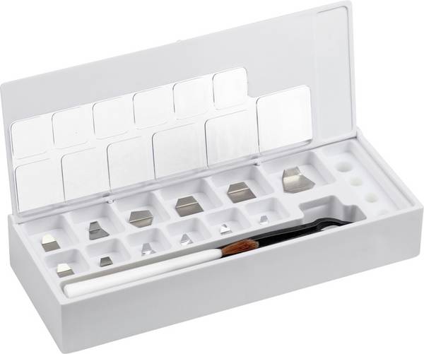 Kern 348-22 Milligrammgewichtssatz, M1, 1 mg - 500 mg, Plättchen, Edelstahl poliert, im Kunststoff-Etui