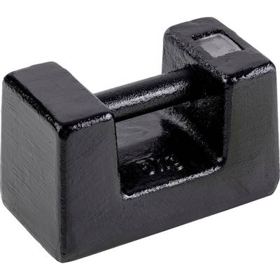 Schwarzes Gusseisen-Gewicht mit rechteckiger Form und einer eingeprägten Markierung von '1 KG', auf einer ebenen Fläche platziert.