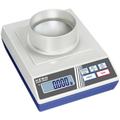 Digitale Waage mit runder Wiegefläche, Display zeigt '0.000 g', fünf Funktionstasten: MODE, SET M, PRINT, TARE, ON/OFF.