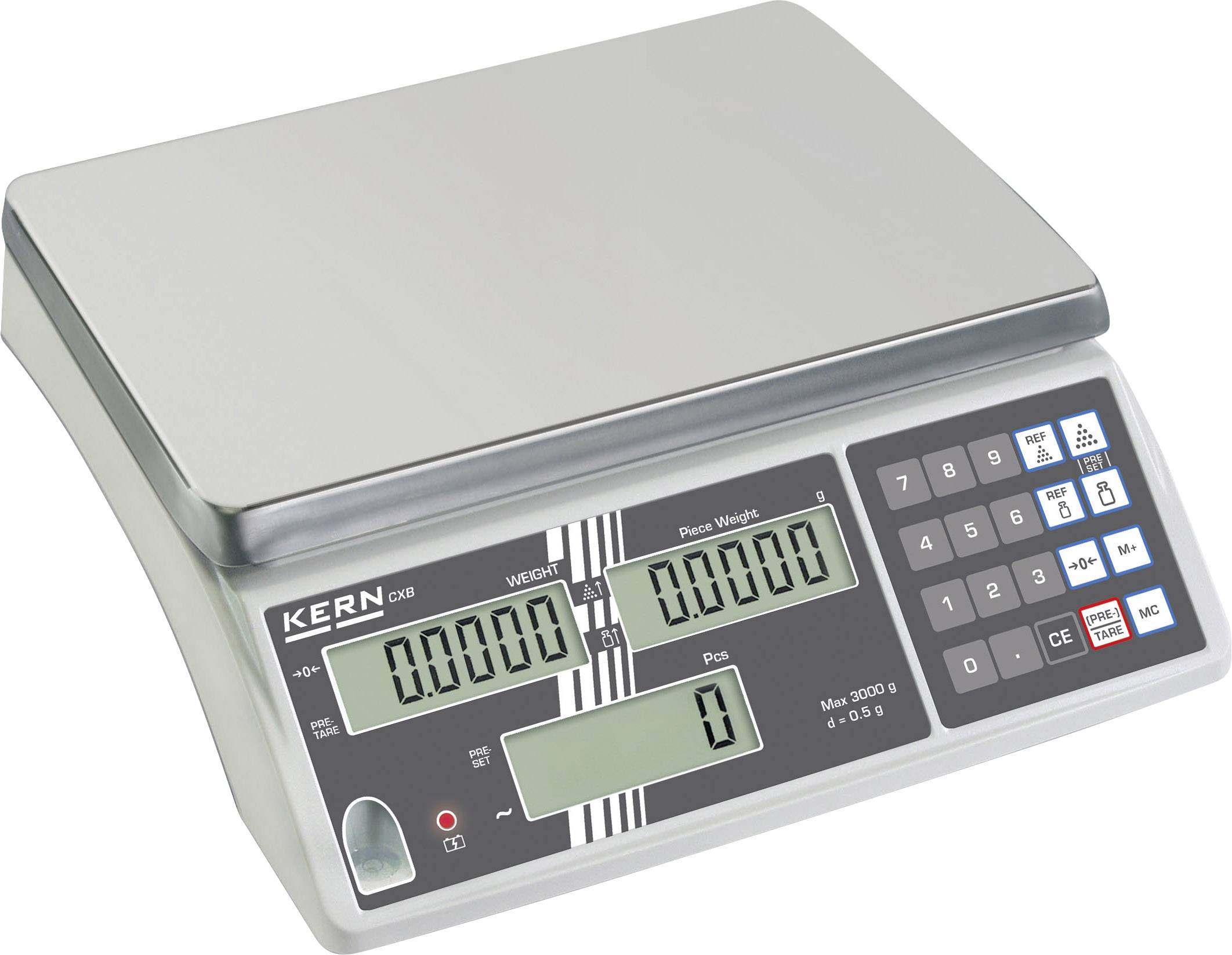 Zählwaage Wägeber.6kg Ziffernschritt 2g Wägeplattform-B300xT225mm eichfähig KERN