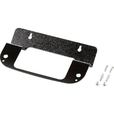 Metallhalterung mit zwei Montageschlitzen und zusätzlichen Befestigungslöchern, inklusive Schrauben und Dübel.